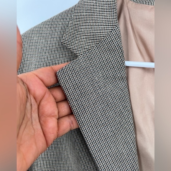 Oscar de la Renta brown silk blend blazer coat jacket size 40S - Picture 3 of 8